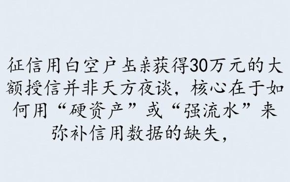 30万白户也可以下款的大额口子