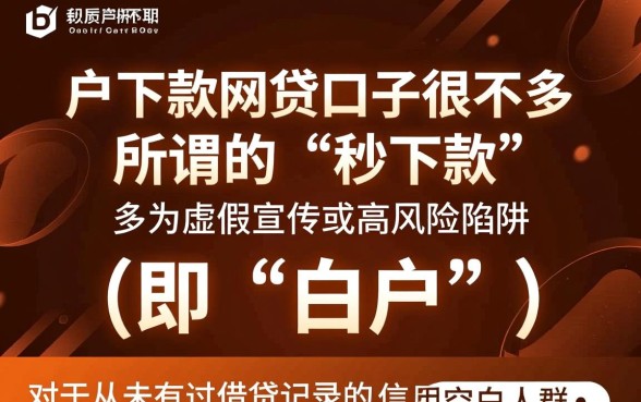 白户下款的网贷口子是真的吗