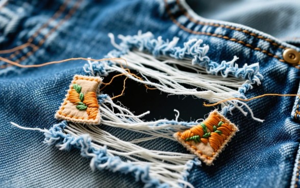 牛仔裤上有一个口子怎么弄下来的
