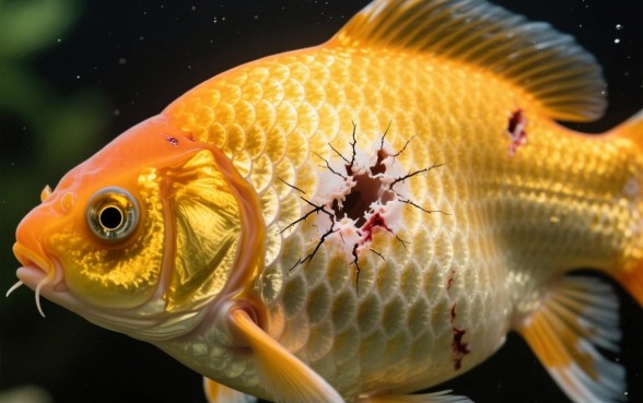 金鱼鱼鳞下有道划痕般的口子是怎么回事