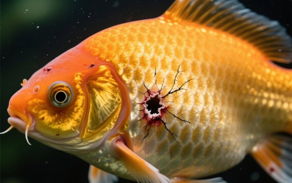 金鱼鱼鳞下有道划痕般的口子是怎么回事