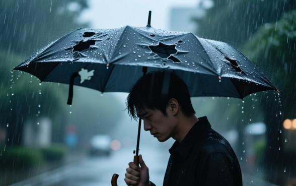 梦见下雨打伞伞上有洞口子的意思