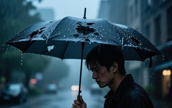 梦见下雨打伞伞上有洞口子的意思