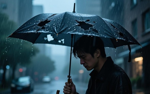 梦见下雨打伞伞上有洞口子的意思