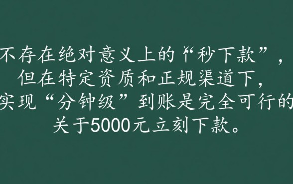 5000元立刻下款的口子有没有