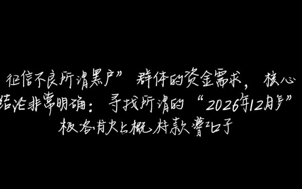 2026年12月黑户下款的口子
