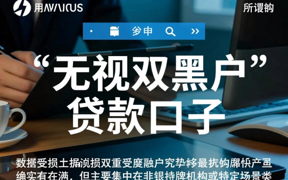 十款无视双黑户的贷款口子这里有