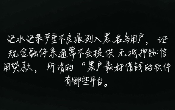 黑户最好借钱的软件有哪些平台