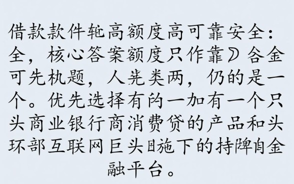 什么借款软件额度高可靠又安全