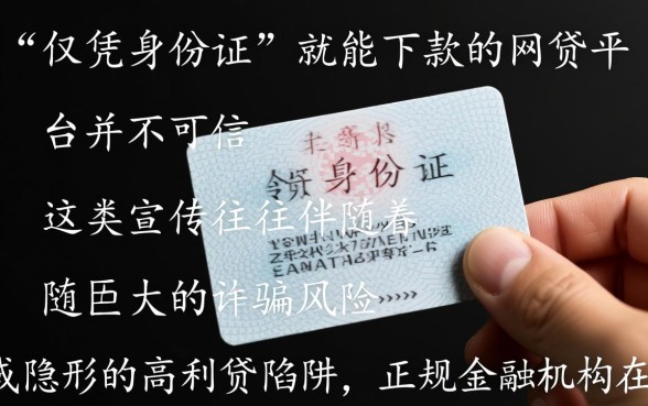 凭身份证下款的网贷可信不可靠