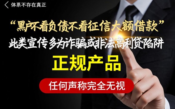 黑户不看负债不看征信大额借款