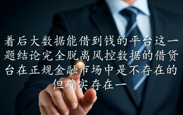 哪里不看大数据能借到钱的平台