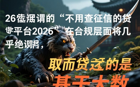 不用查征信的贷款平台2026有哪些