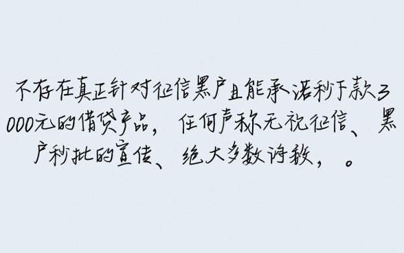 秒下3000的黑户口子有什么