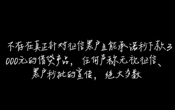 秒下3000的黑户口子有什么