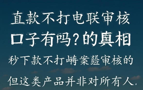 秒下款不打电联审核的口子有吗