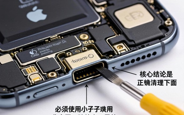 如何清理手机下方的几个小口子