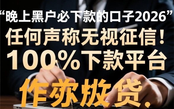 晚上黑户必下款的口子2026有哪些