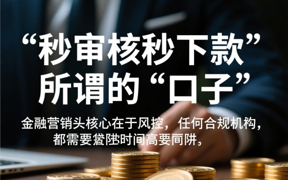 秒审核秒下款的口子有人分享吗