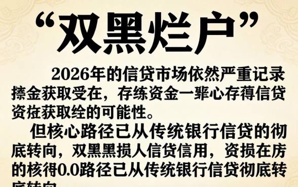 2026双黑烂户能下款的口子有哪些