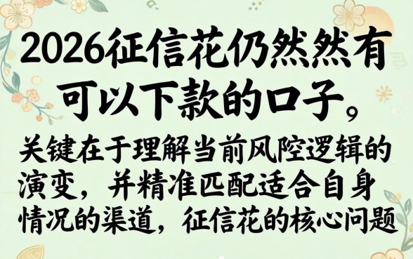 征信花急需用钱哪里可以快速下款