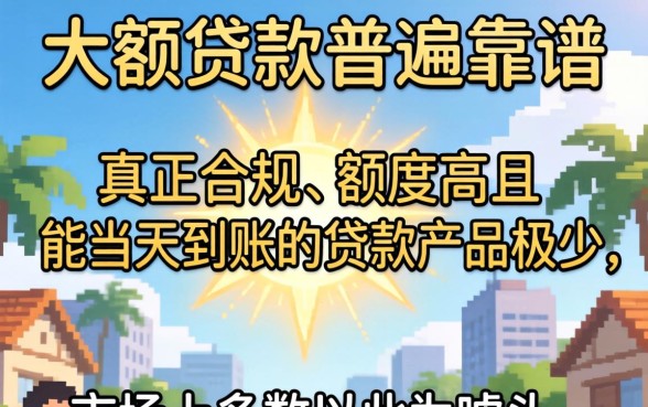 当天下款的大额贷款真的靠谱吗