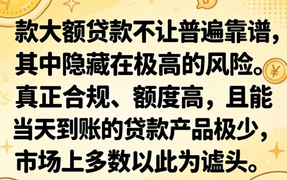 当天下款的大额贷款真的靠谱吗