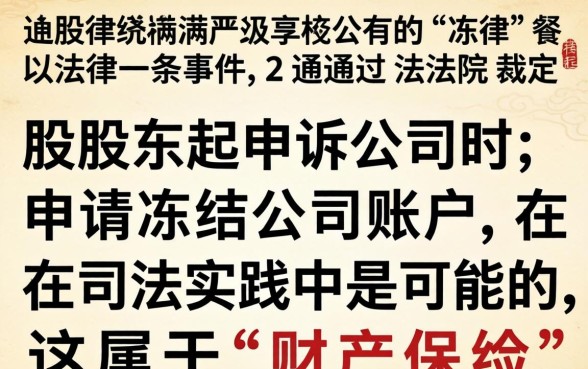 股东起诉公司账户冻结条件及法律后果