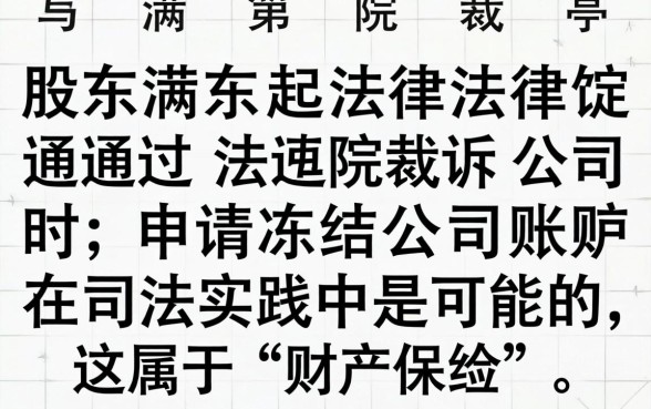 股东起诉公司账户冻结条件及法律后果