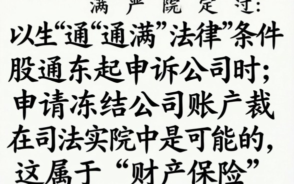 股东起诉公司账户冻结条件及法律后果