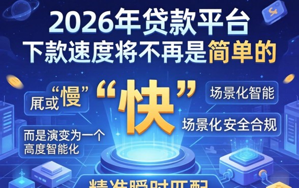 2026年贷款平台下款速度