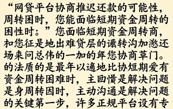 教你如何与平台协商推迟还款