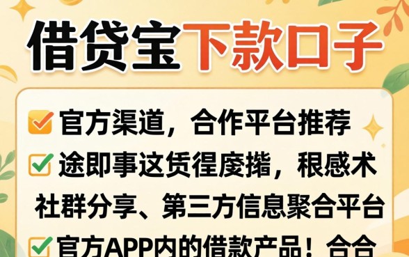 借贷宝下款口子都有哪些途径