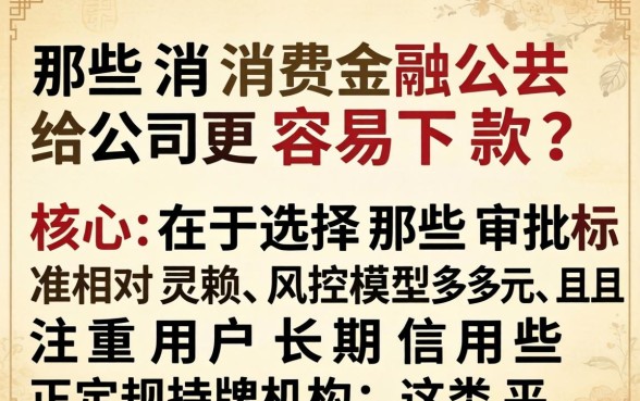 2026年哪些消费金融公司容易通过审核下款快