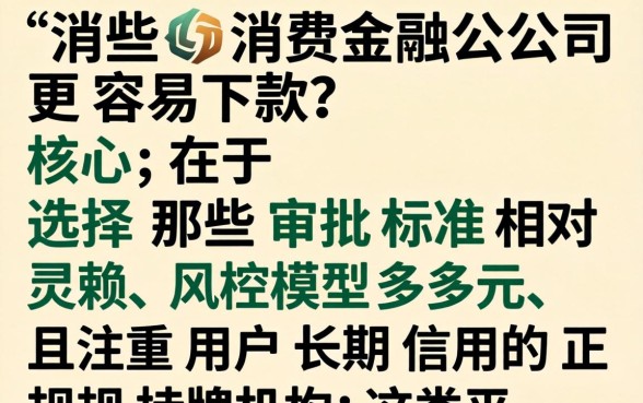 2026年哪些消费金融公司容易通过审核下款快