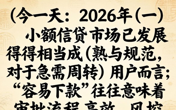真的有容易下款的小额网贷吗
