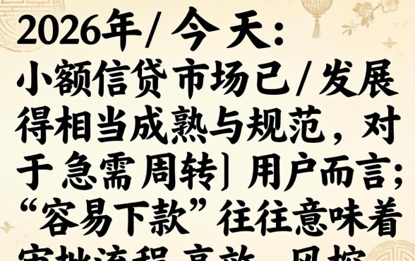 真的有容易下款的小额网贷吗