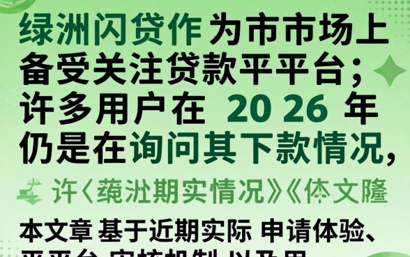 绿洲闪贷下款成功率高吗真实用户反馈如何