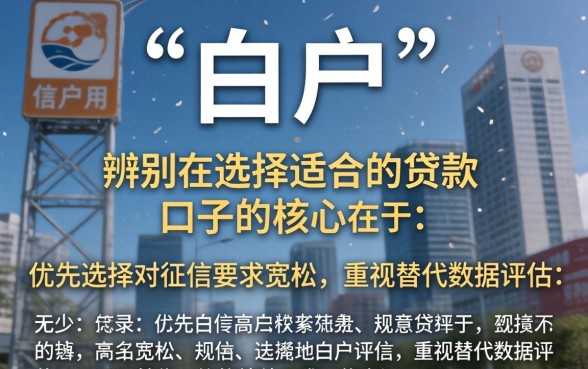 如何辨别适合白户的贷款口子