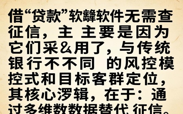 为何这些借款软件无需查征信