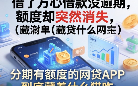 我借了方心借款没逾期，额度却突然消失，分期有额度的网贷app到底藏着什么猫腻