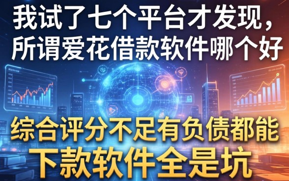 我试了七个平台才发现，所谓爱花借款软件哪个好，综合评分不足有负债都能下款软件全是坑