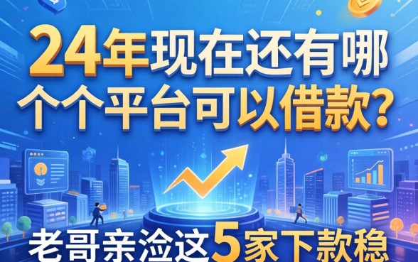 24年现在还有哪个平台可以借款？老哥亲测这5家下款稳