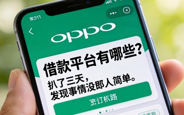oppo借款平台有哪些？我扒了三天手机，发现事情没那么简单