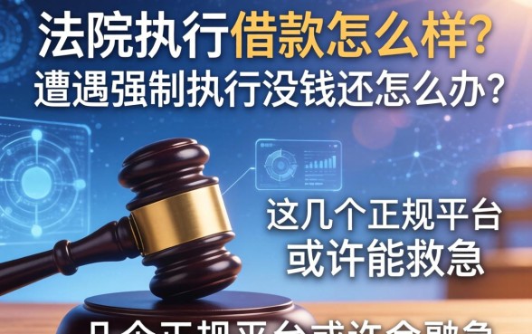 法院执行借款怎么样？遭遇强制执行没钱还怎么办？这几个正规平台或许能救急