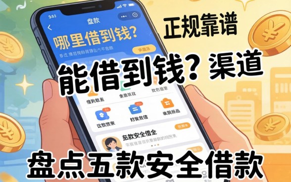 手机上哪里能借到钱？正规靠谱的渠道有哪些？盘点五款安全借款的平台