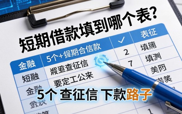 短期借款填到哪个表？分享5个不查征信的下款路子
