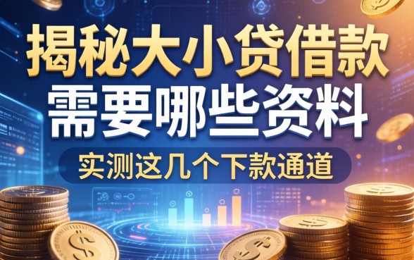 揭秘大小贷借款需要哪些资料，实测这几个下款通道
