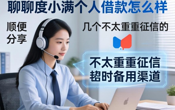 聊聊度小满个人借款怎么样，顺便分享几个不太看重征信的备用渠道