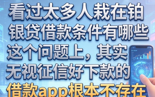 我看过太多人栽在铂银贷借款条件有哪些这个问题上，其实无视征信好下款的借款app根本不存在